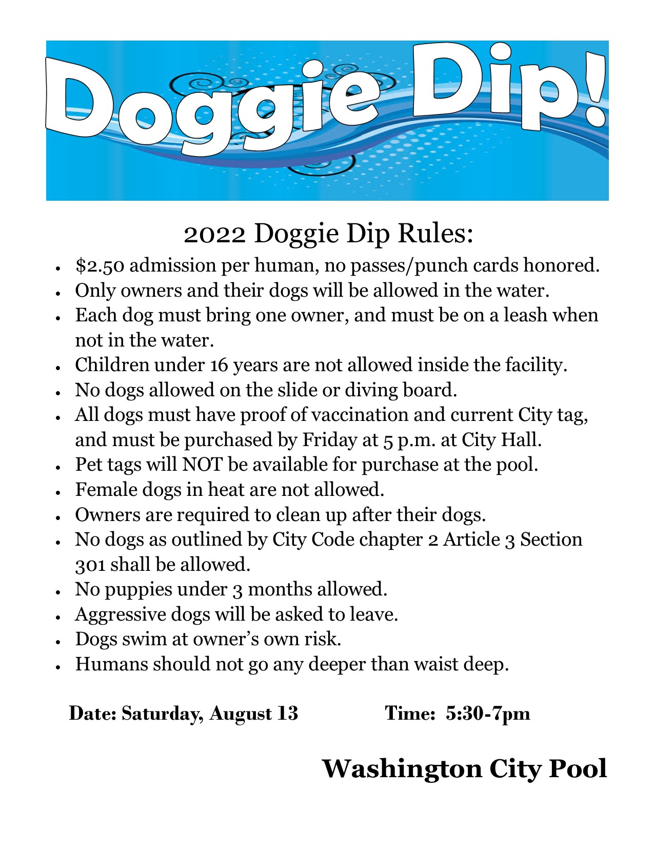 Doggy Dip flyer